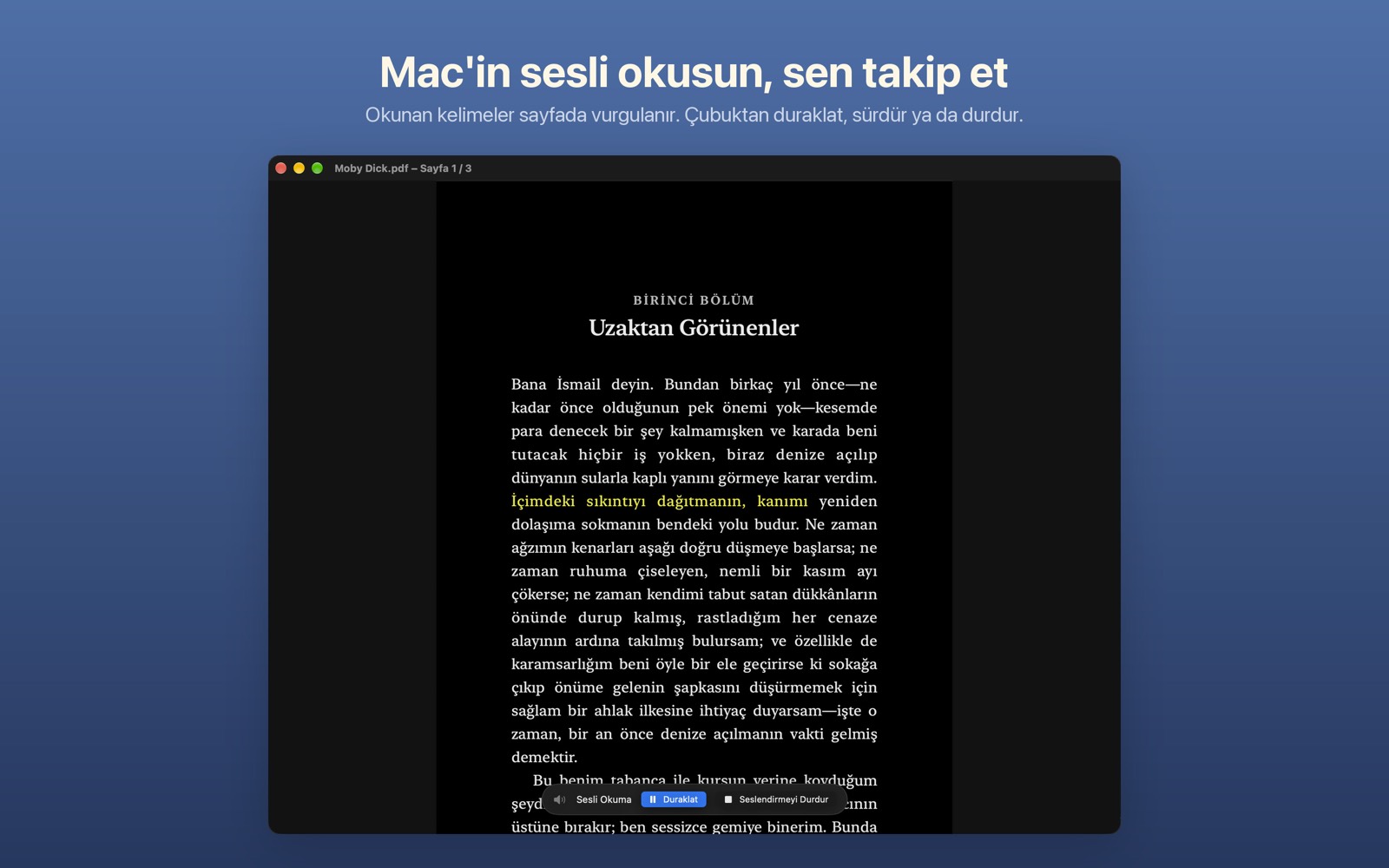 Kitap Fatihi'nde sesli okuma